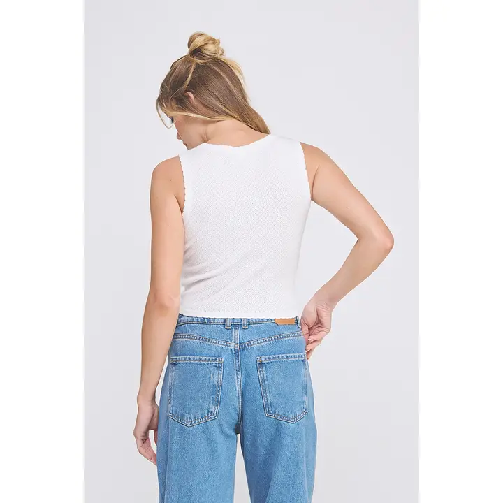 Soft Fine Gauge Delicate Pointell Tank