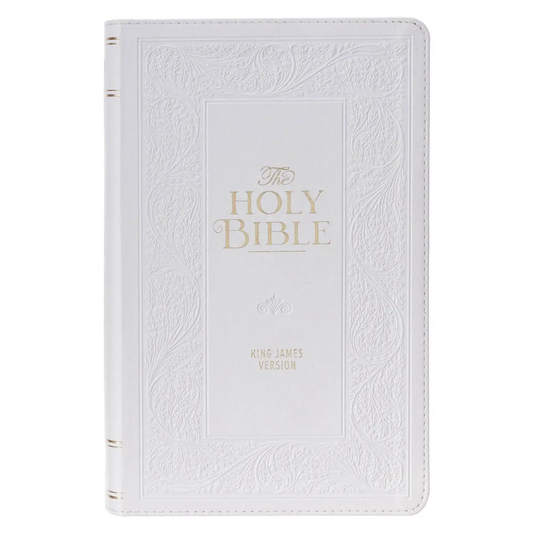 KJV White Floral Giant Print Standard-size