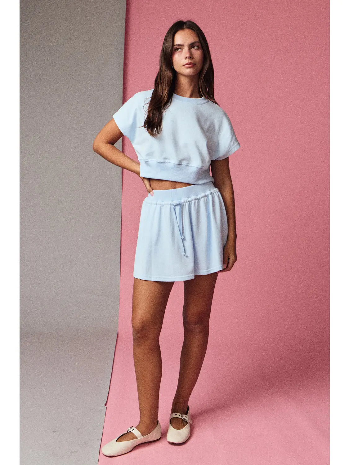 Baby Blue Two Piece Skort Set