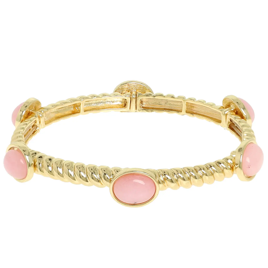 Gold Pink Stone Bracelet