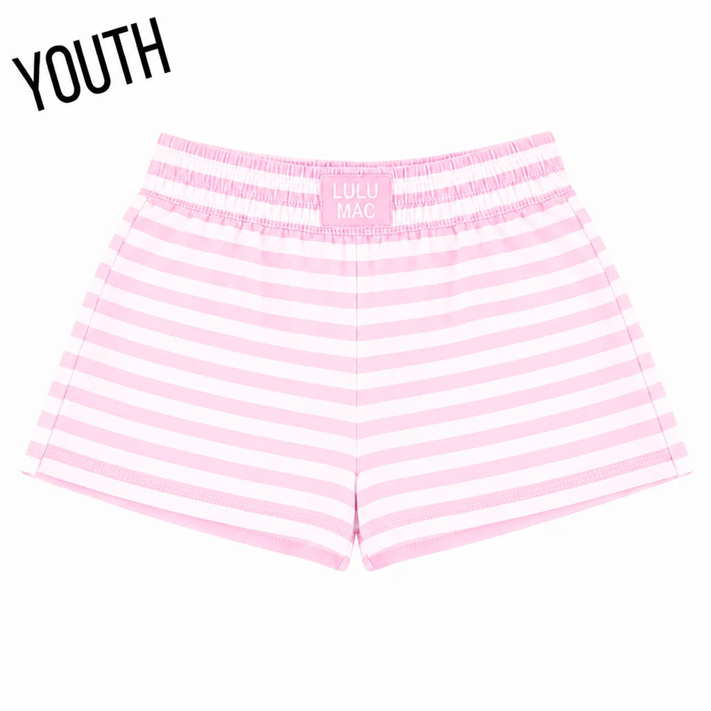 Lulu Mac Youth Stripe Monochrome Tag Patch Short - Light Pink