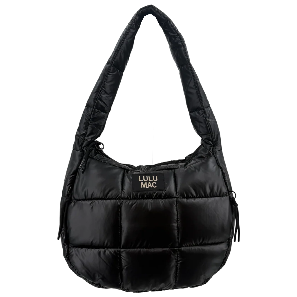 Lulu Mac Puffer Metallic Tote Bag - Matte Black