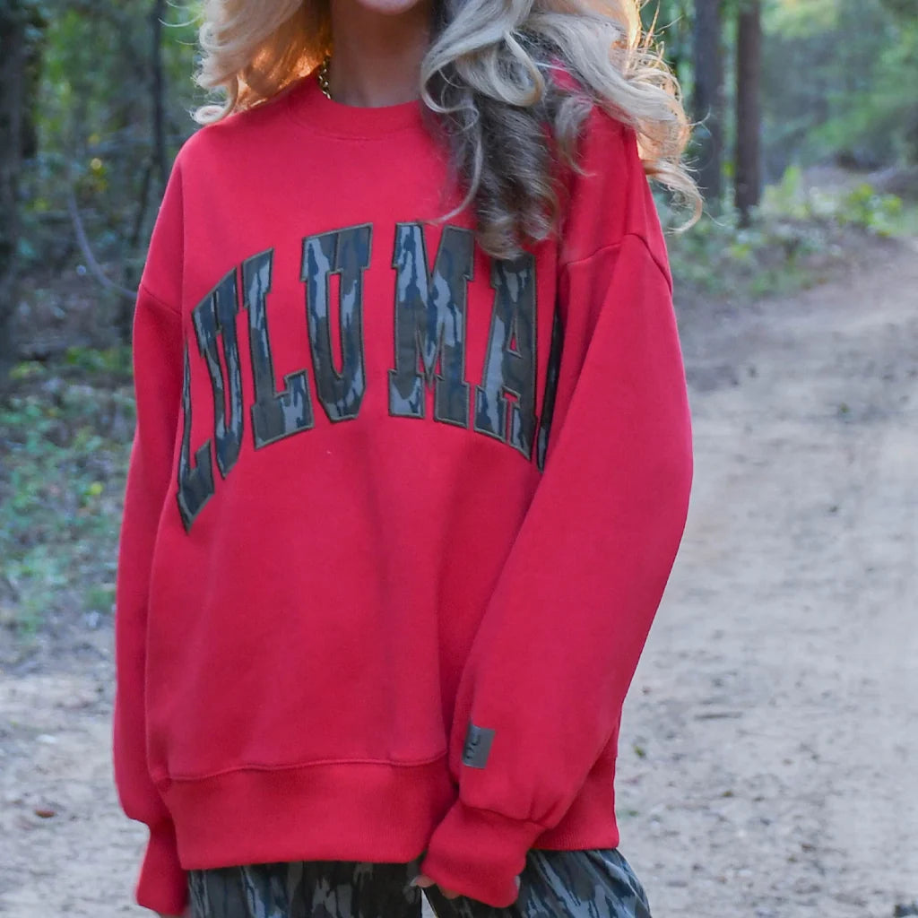 Lulu Mac Mossy Oak Bottomland Red Sweatshirt