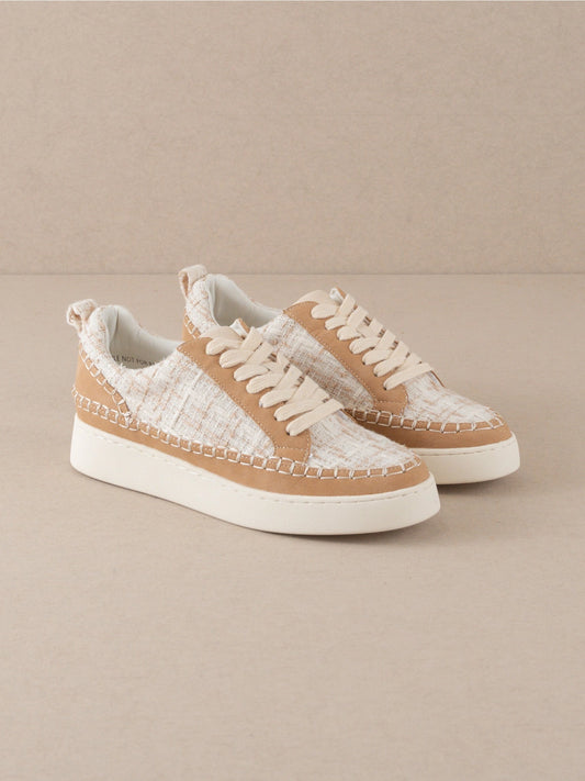 Camel Tweed Low Top Sneaker