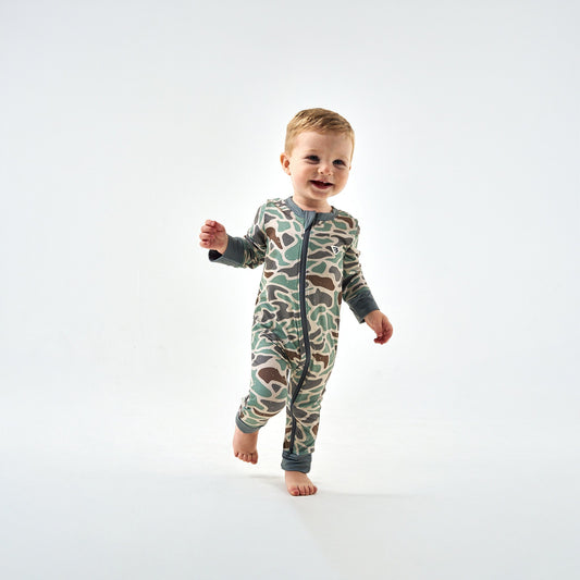 Burlebo Baby Zip Up-Retro Duck Camo