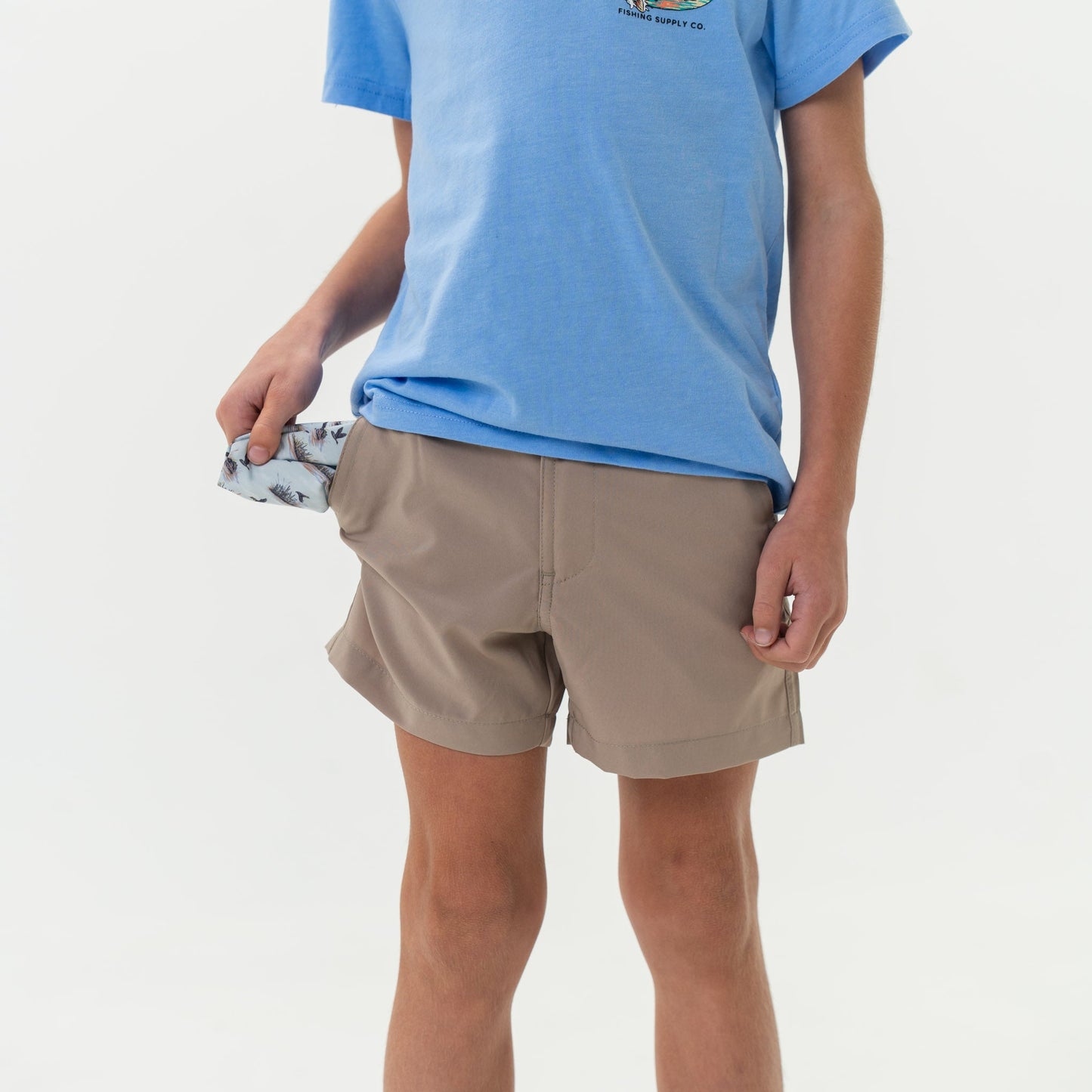 Burlebo Youth Everyday Khaki Short - Duck Hunt Pocket