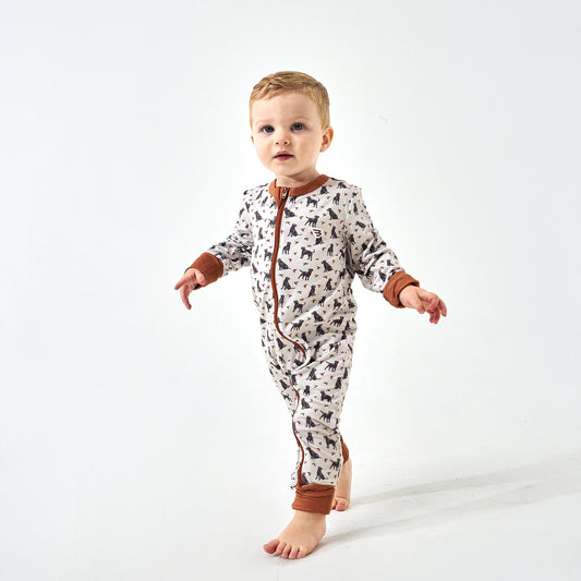 Burlebo Baby Zip Up - Ducks & Dogs