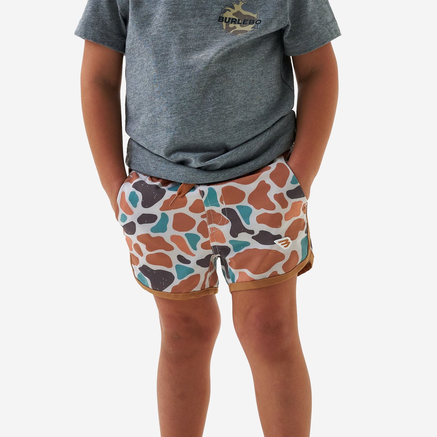 Burlebo Youth Bayside Camo Swim Trunks