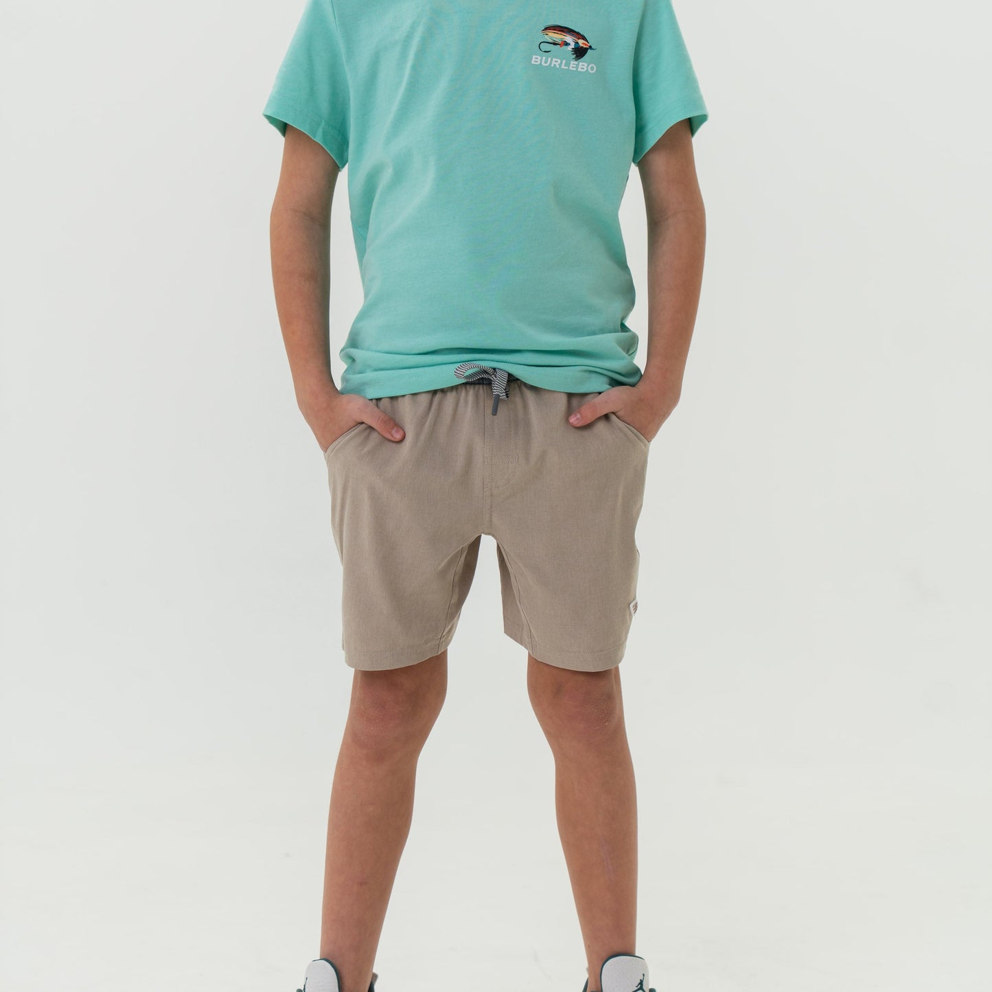 Burlebo Youth Heather Khaki Shorts-Venado Camo Line