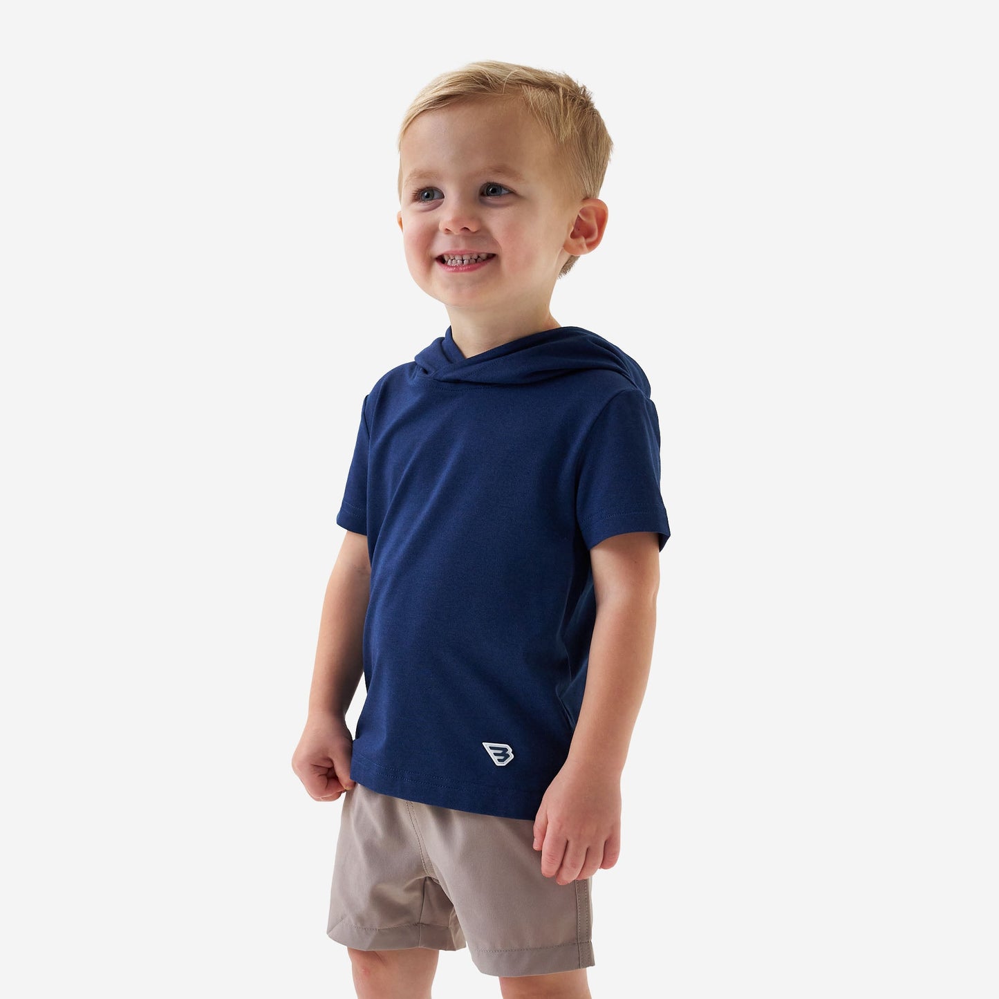 Burlebo Youth Navy Short Sleeve Performance Hoodie