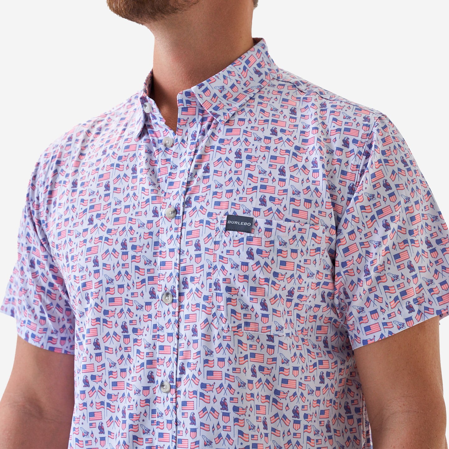 Burlebo Performance Button Up-Old Glory