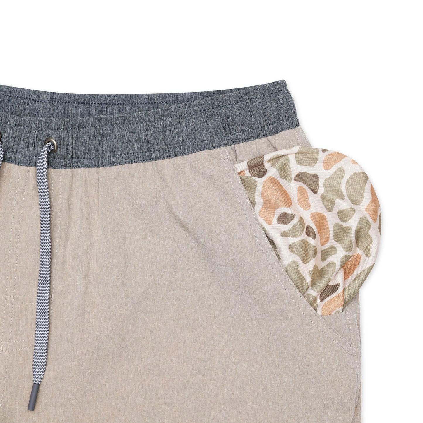 Burlebo Heather Khaki Athletic Shorts 7" - Venado Camo Liner
