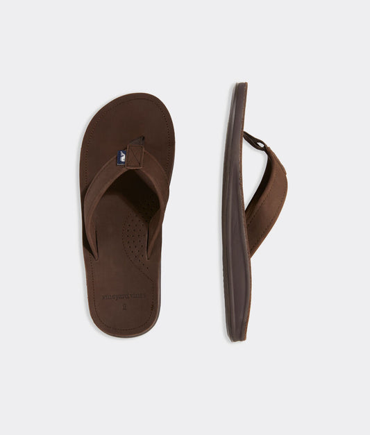 Vineyard Vines Contoured Leather Flip Flop