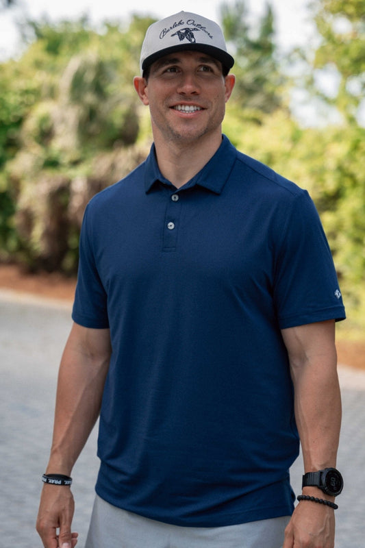Burlebo Heather Navy Performance Polo