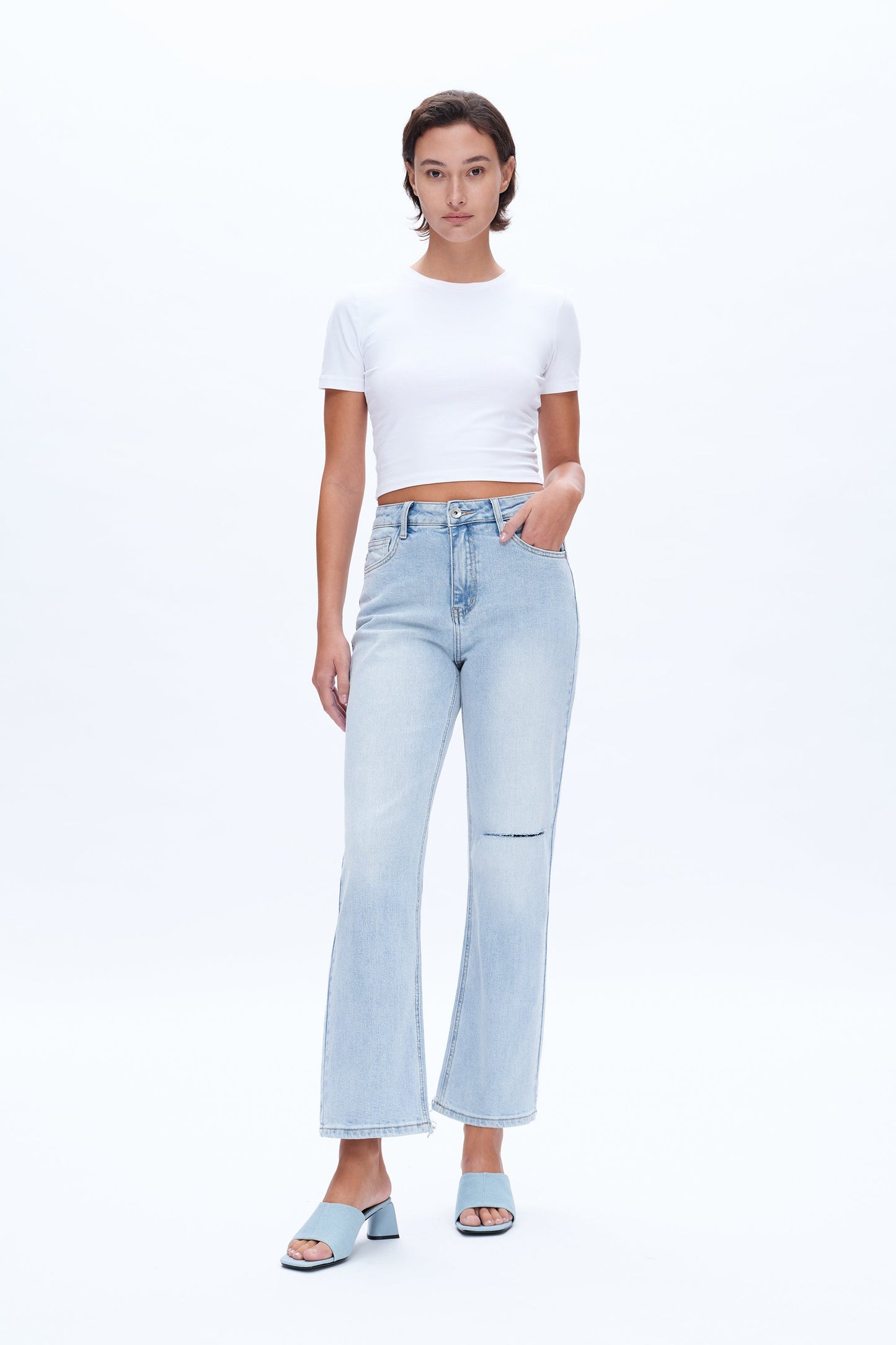 Bayeas Light Wash High Rise Jeans