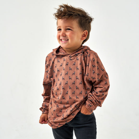 Burlebo Youth Brown Whitetail Deer Performance Hoodie