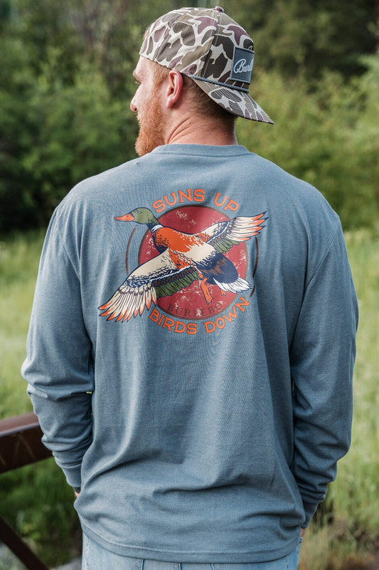 Burlebo Suns Up Birds Down Long Sleeve Tee
