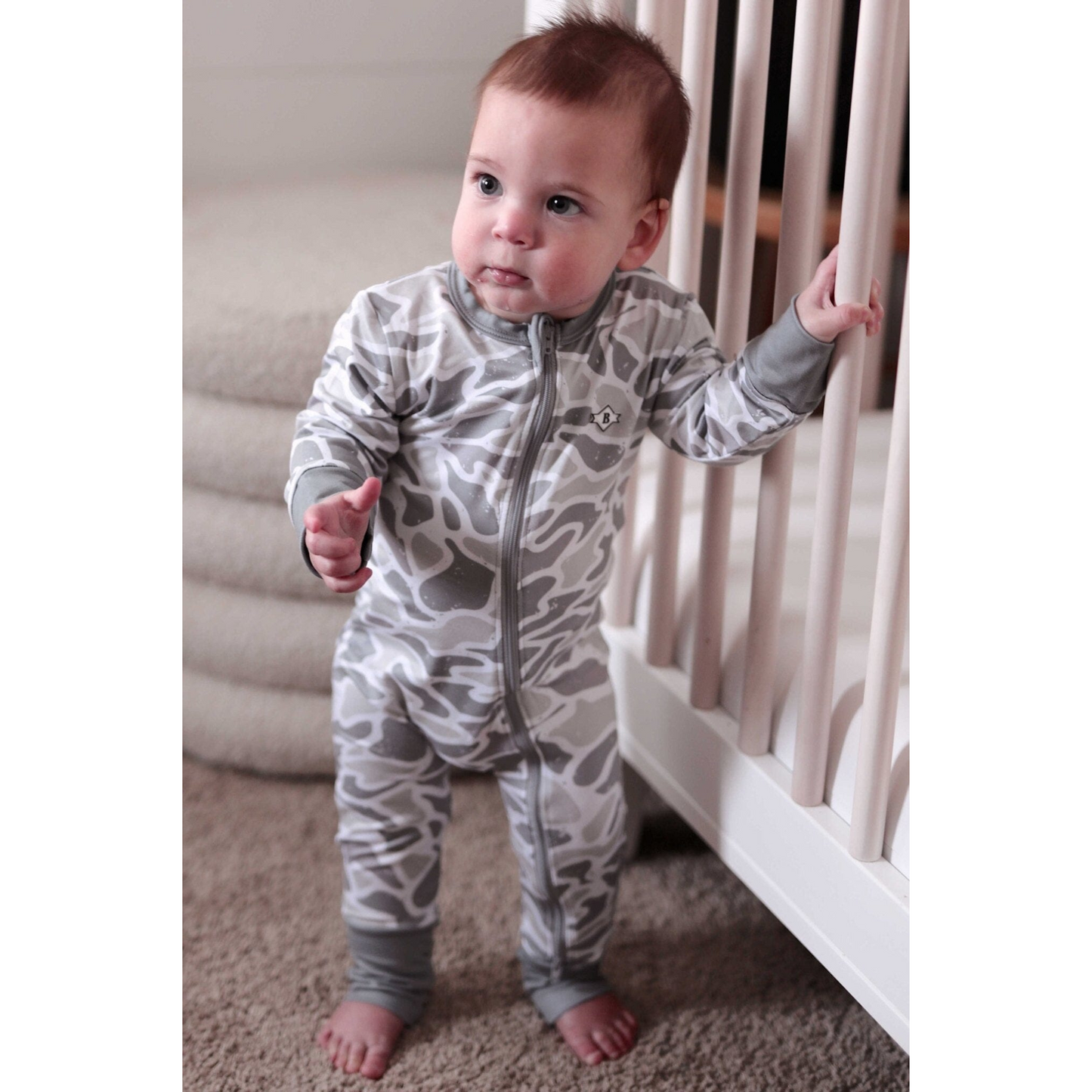Burlebo Baby Zip Up-White Camo