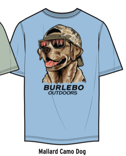 Burlebo Mallard Camo Dog Heather Periwinkle Tee