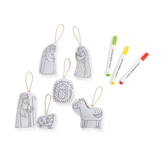 Nativity Plush Color Me Ornaments