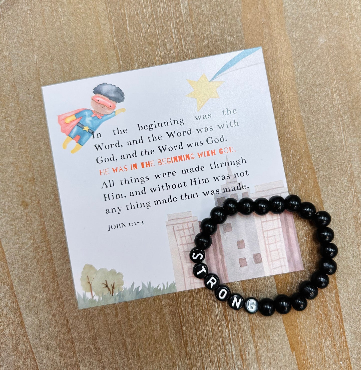 Assorted Children's Scripture card & Bracelet