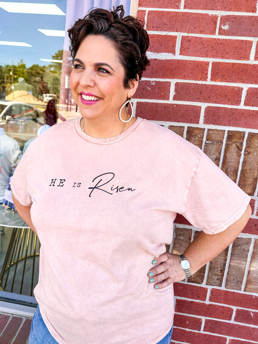 Plus size: He is Risen- Mineral wash