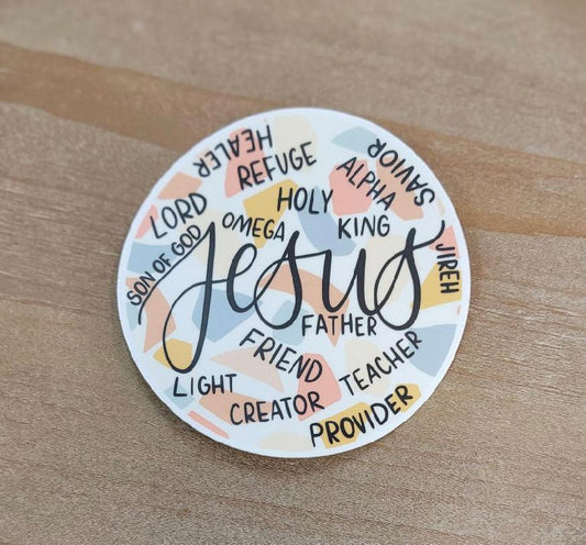 Jesus' Names  4.24"x4.25" sticker
