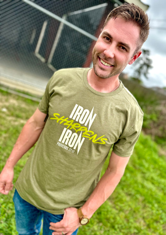 Iron Sharpens Iron-Men's Tee-Green