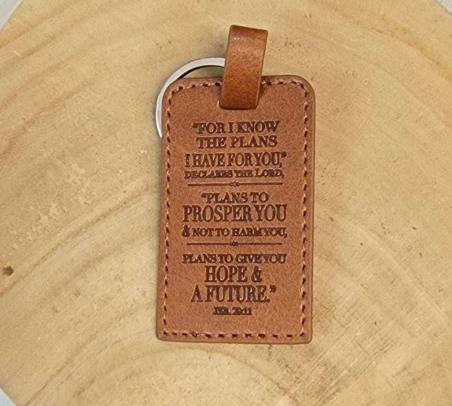 For I know leather keychain