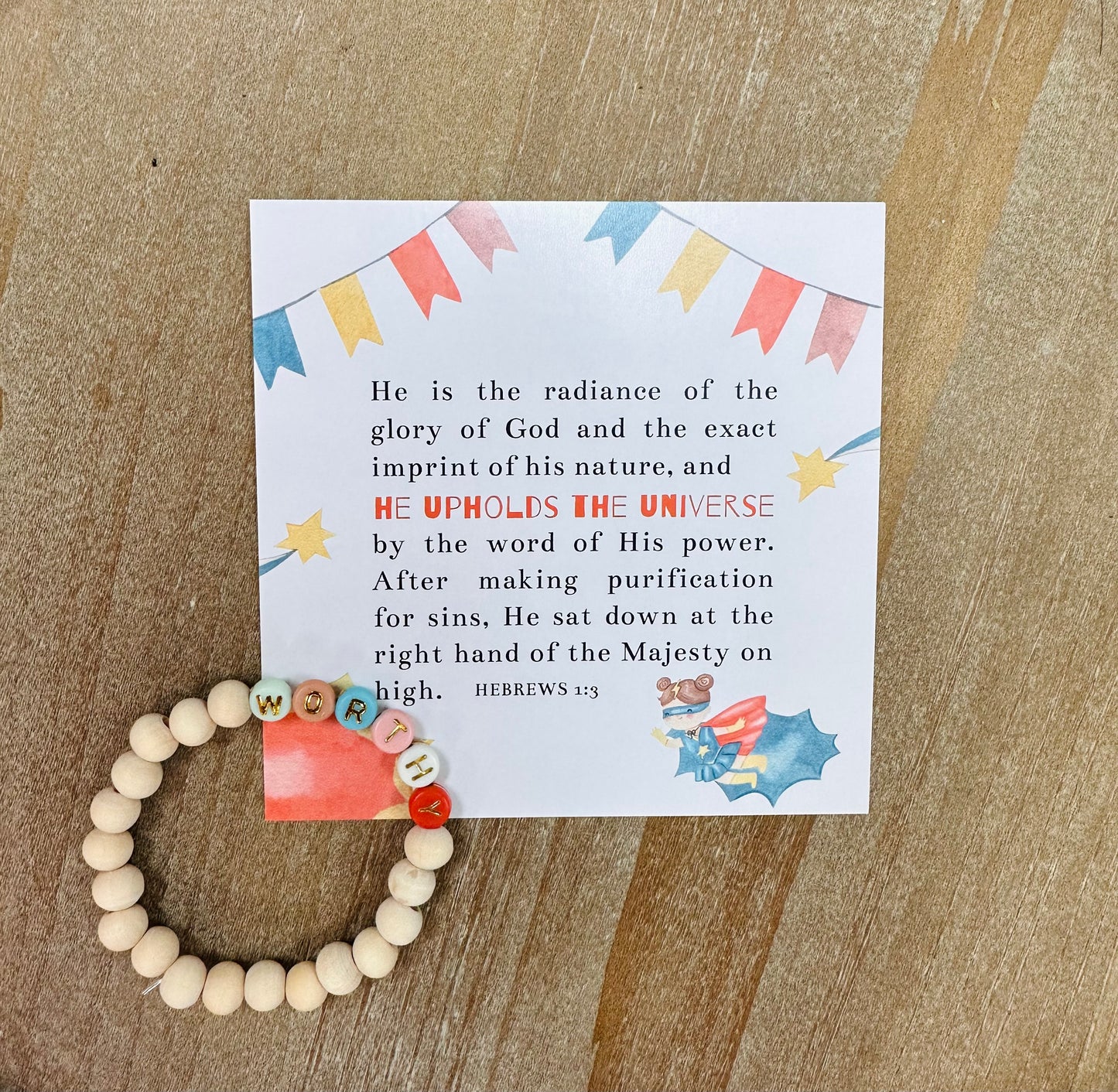 Assorted Children's Scripture card & Bracelet