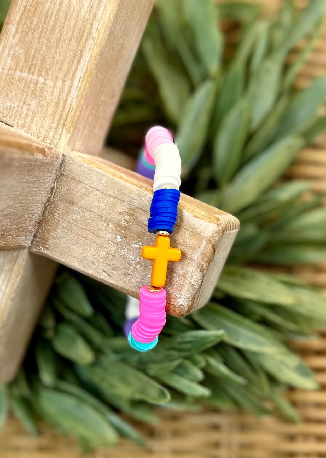 Chloe Beth Multi Color Cross Bracelet (Cross color option)